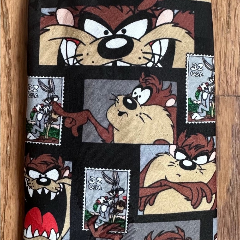 Vintage Looney Tunes Stamp Collection Necktie